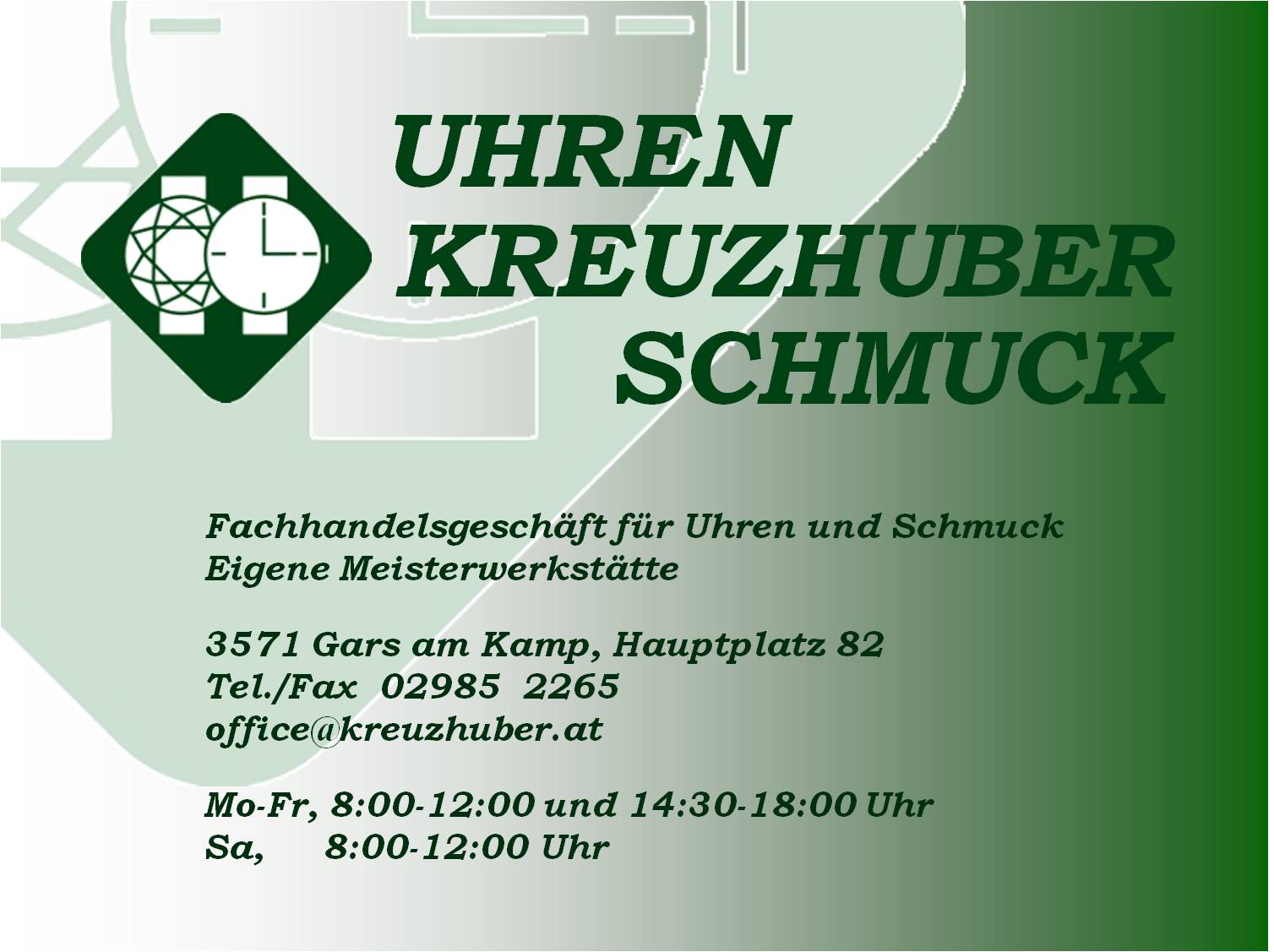 Uhren- Kreuzhuber- Schmuck, Gars am Kamp